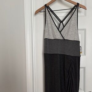 Blanc Noir Strapless Dress in Black and Gray